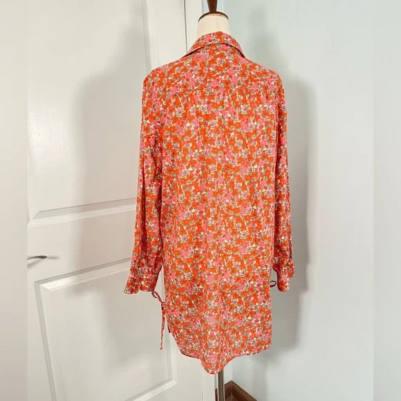 J.Crew Cotton voile tunic cover-up with side ties in brilliant blooms si… - Picture 9 of 14